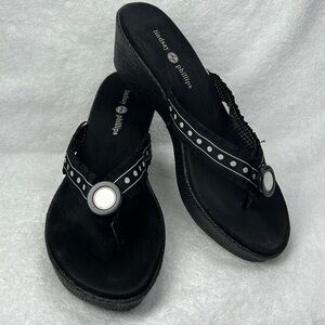 Lindsay Phillips Black and White Sandals